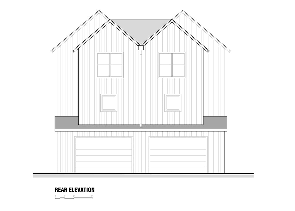 The Overlook Duplex – 3-Story, 2-Bedroom Modern Duplex House Plan - New!