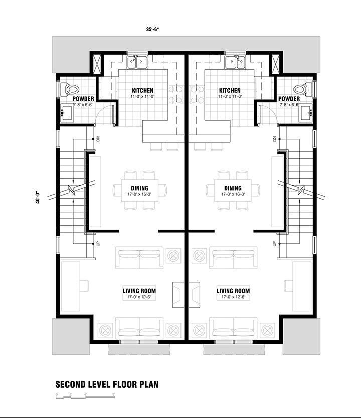 The Overlook Duplex – 3-Story, 2-Bedroom Modern Duplex House Plan - New!