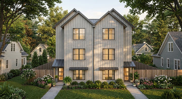 The Overlook Duplex – 3-Story, 2-Bedroom Modern Duplex House Plan - New!